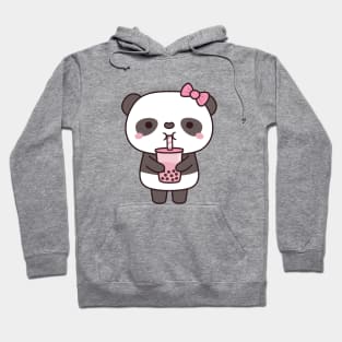 Cute Girl Panda Drinking Bubble Milk Tea Hoodie